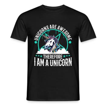Les licornes sont géniales, donc je suis une licorne - T-shirt homme - noir - Devant - AI Model Male 178 light (178cm)