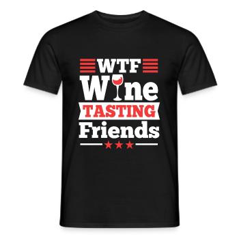 WTF Wine Tasting Friends - Männer T-Shirt - Schwarz - Vorne - AI Model Male 178 light (178cm)