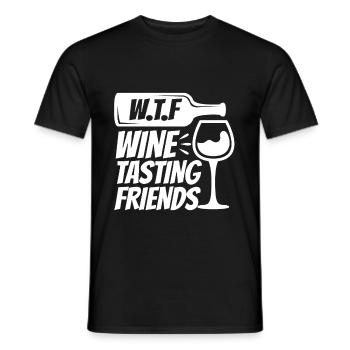 WTF Wine Tasting Friends - Männer T-Shirt - Schwarz - Vorne - AI Model Male 178 light (178cm)