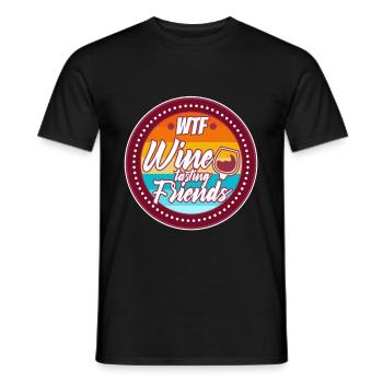 WTF Wine Tasting Friends - Männer T-Shirt - Schwarz - Vorne - AI Model Male 178 light (178cm)