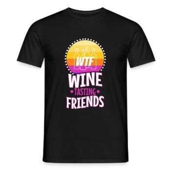 WTF Wine Tasting Friends - Männer T-Shirt - Schwarz - Vorne - AI Model Male 178 light (178cm)