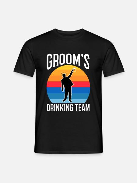 Grooms Drinking Team - Männer T-Shirt - Schwarz