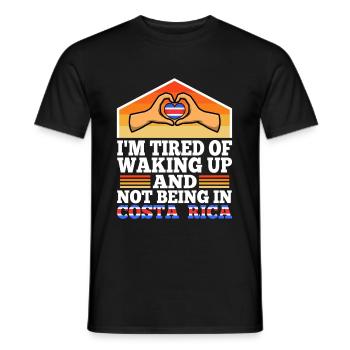 Je suis fatigué de me réveiller et de ne pas être au Costa Rica - T-shirt homme - noir - Devant - AI Model Male 178 light (178cm)