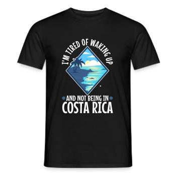 Je suis fatigué de me réveiller et de ne pas être au Costa Rica - T-shirt homme - noir - Devant - AI Model Male 178 light (178cm)