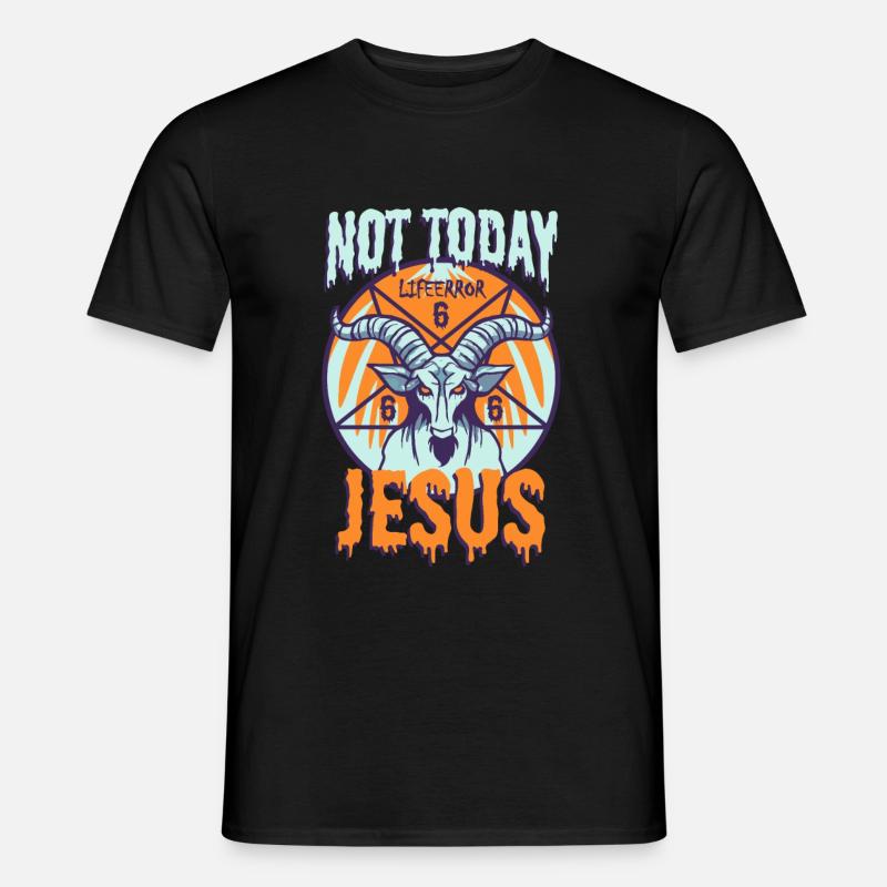 Not Today Jesus - Lifeerror - Männer T-Shirt - Schwarz