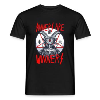 Sinners are Winners - Lifeerror - Männer T-Shirt - Schwarz - Vorne - AI Model Male 178 light (178cm)