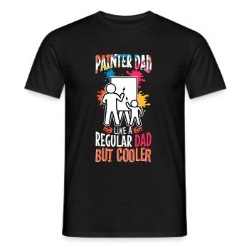Papa peintre comme un papa normal mais plus cool - T-shirt homme - noir - Devant - AI Model Male 178 light (178cm)