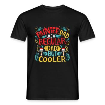 Papa peintre comme un papa normal mais plus cool - T-shirt homme - noir - Devant - AI Model Male 178 light (178cm)