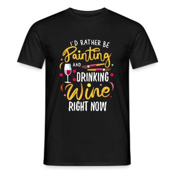 Je préfère peindre - T-shirt homme - noir - Devant - AI Model Male 178 light (178cm)