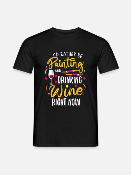 I'd rather be painting - Men's T-Shirt - black