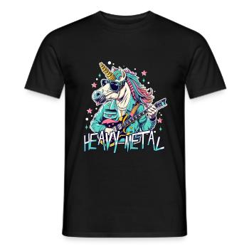 Licorne Heavy Metal - T-shirt homme - noir - Devant - AI Model Male 178 light (178cm)