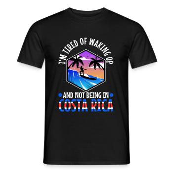 Je suis fatigué de me réveiller et de ne pas être au Costa Rica - T-shirt homme - noir - Devant - AI Model Male 178 light (178cm)