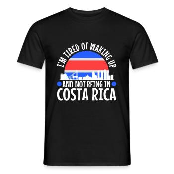 Je suis fatigué de me réveiller et de ne pas être au Costa Rica - T-shirt homme - noir - Devant - AI Model Male 178 light (178cm)
