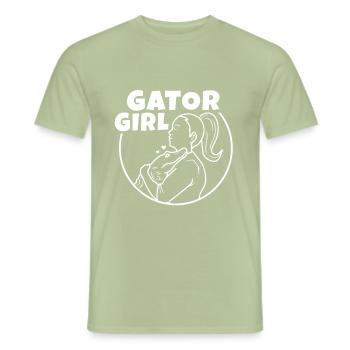 Gator Girl - Männer T-Shirt - Sage - Vorne - AI Model Male 178 light (178cm)