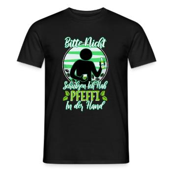 Blutgruppe Pfeffi Positiv - Männer T-Shirt - Schwarz - Vorne - AI Model Male 178 light (178cm)