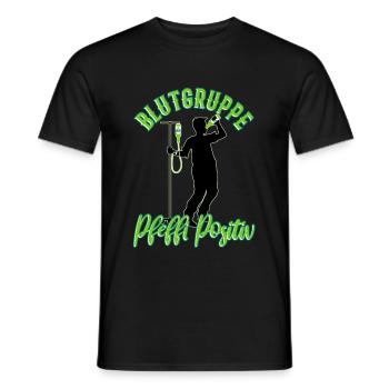 Blutgruppe Pfeffi Positiv - Männer T-Shirt - Schwarz - Vorne - AI Model Male 178 light (178cm)