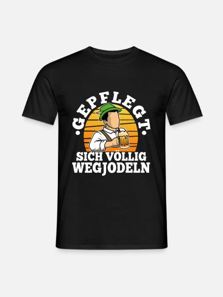 Well-groomed yodelling away completely - Men's T-Shirt - black