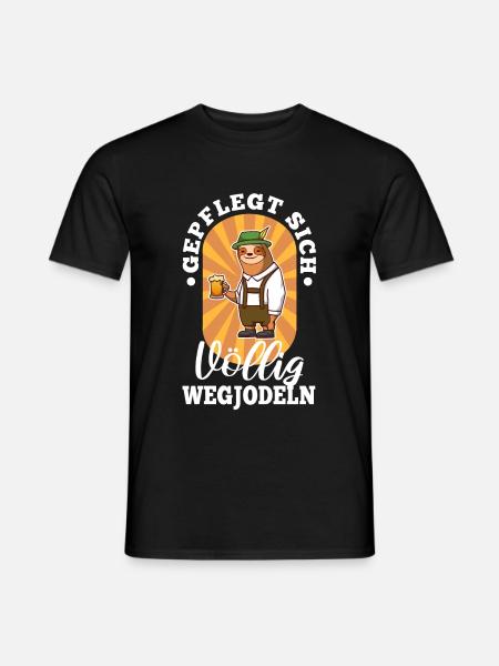 Well-groomed yodelling away completely - Men's T-Shirt - black