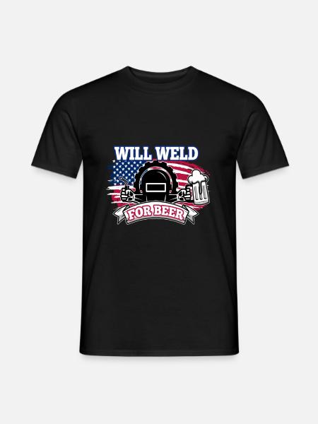 Will weld for beer - Men's T-Shirt - black