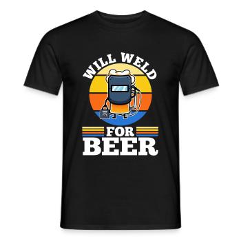 Will weld for beer - Men's T-Shirt - black - Front - AI Model Male 178 light (178cm)