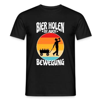 Bier holen ist auch Bewegung - Männer T-Shirt - Schwarz - Vorne - AI Model Male 178 light (178cm)