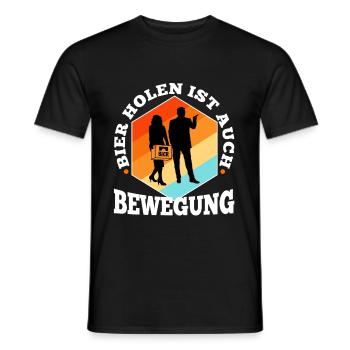 Bier holen ist auch Bewegung - Männer T-Shirt - Schwarz - Vorne - AI Model Male 178 light (178cm)