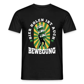 Bier holen ist auch Bewegung - Männer T-Shirt - Schwarz - Vorne - AI Model Male 178 light (178cm)