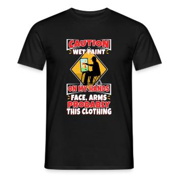 Wet paint - Männer T-Shirt - Schwarz - Vorne - AI Model Male 178 light (178cm)