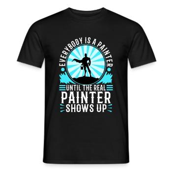 Tout le monde est peintre jusqu’au vrai peintre - T-shirt homme - noir - Devant - AI Model Male 178 light (178cm)