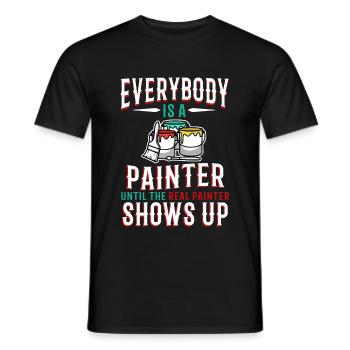 Tout le monde est peintre jusqu’au vrai peintre - T-shirt homme - noir - Devant - AI Model Male 178 light (178cm)