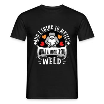 And i think to myself what a wonderful weld - Männer T-Shirt - Schwarz - Vorne - AI Model Male 178 light (178cm)