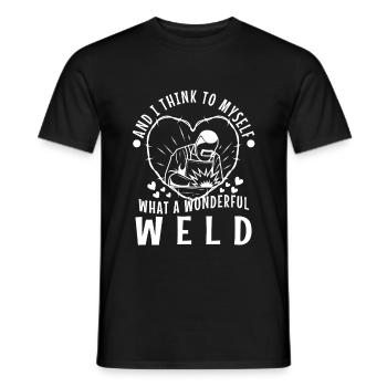 And i think to myself what a wonderful weld - Männer T-Shirt - Schwarz - Vorne - AI Model Male 178 light (178cm)