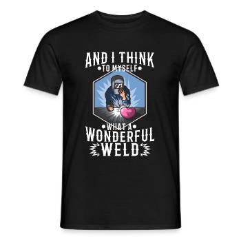And i think to myself what a wonderful weld - Männer T-Shirt - Schwarz - Vorne - AI Model Male 178 light (178cm)