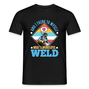 And i think to myself what a wonderful weld - Männer T-Shirt - Schwarz - Vorne - AI Model Male 178 light (178cm)