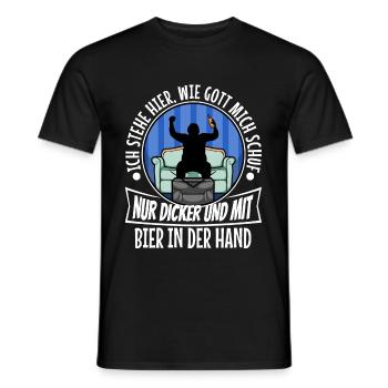 I stand here as God created me. Only thicker - Men's T-Shirt - black - Front - AI Model Male 178 light (178cm)