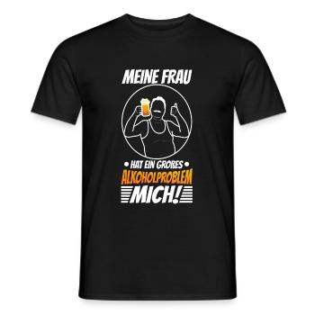 My wife has a big alcohol problem - Men's T-Shirt - black - Front - AI Model Male 178 light (178cm)