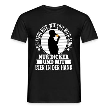 I stand here as God created me. Only thicker - Men's T-Shirt - black - Front - AI Model Male 178 light (178cm)