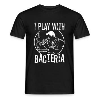 I play with bacteria - Men's T-Shirt - black - Front - AI Model Male 178 light (178cm)