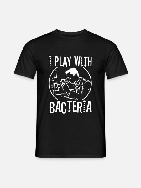 I play with bacteria - Men's T-Shirt - black
