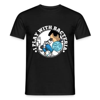 I play with bacteria - Men's T-Shirt - black - Front - AI Model Male 178 light (178cm)