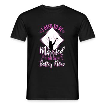 J’étais marié mais je vais mieux maintenant - T-shirt homme - noir - Devant - AI Model Male 178 light (178cm)