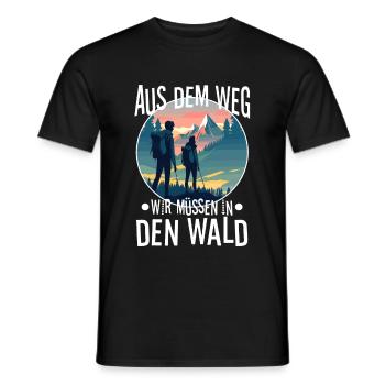 Aus dem weg wir müssen in den Wald - Männer T-Shirt - Schwarz - Vorne - AI Model Male 178 light (178cm)