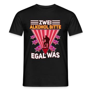 Zwei Alkohol bitte egal was - Männer T-Shirt - Schwarz - Vorne - AI Model Male 178 light (178cm)