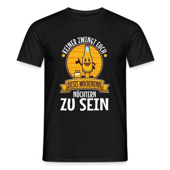 Personne ne vous oblige à être sobre ce week-end - T-shirt homme - noir - Devant - AI Model Male 178 light (178cm)