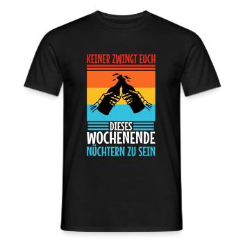 Personne ne vous oblige à être sobre ce week-end - T-shirt homme - noir - Devant - AI Model Male 178 light (178cm)