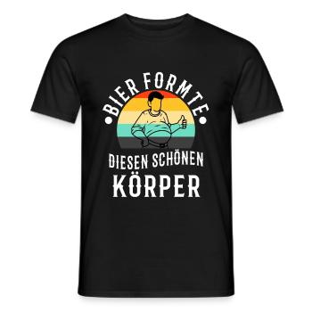 La bière a façonné ce beau corps - T-shirt homme - noir - Devant - AI Model Male 178 light (178cm)
