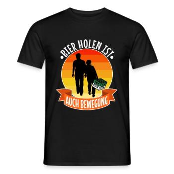 Bier holen ist auch Bewegung - Männer T-Shirt - Schwarz - Vorne - AI Model Male 178 light (178cm)
