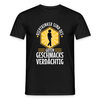 Les buveurs de bière sont soupçonnés d’avoir bon goût - T-shirt homme - noir - Devant - AI Model Male 178 light (178cm)