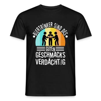 Les buveurs de bière sont soupçonnés d’avoir bon goût - T-shirt homme - noir - Devant - AI Model Male 178 light (178cm)
