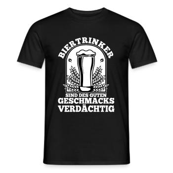 Les buveurs de bière sont soupçonnés d’avoir bon goût - T-shirt homme - noir - Devant - AI Model Male 178 light (178cm)